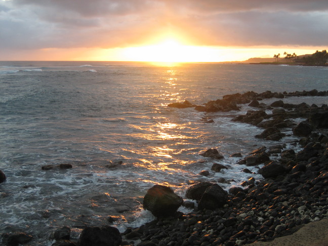 Sunset at Kuhio Shores Kauai Hawaii Vacation Rental